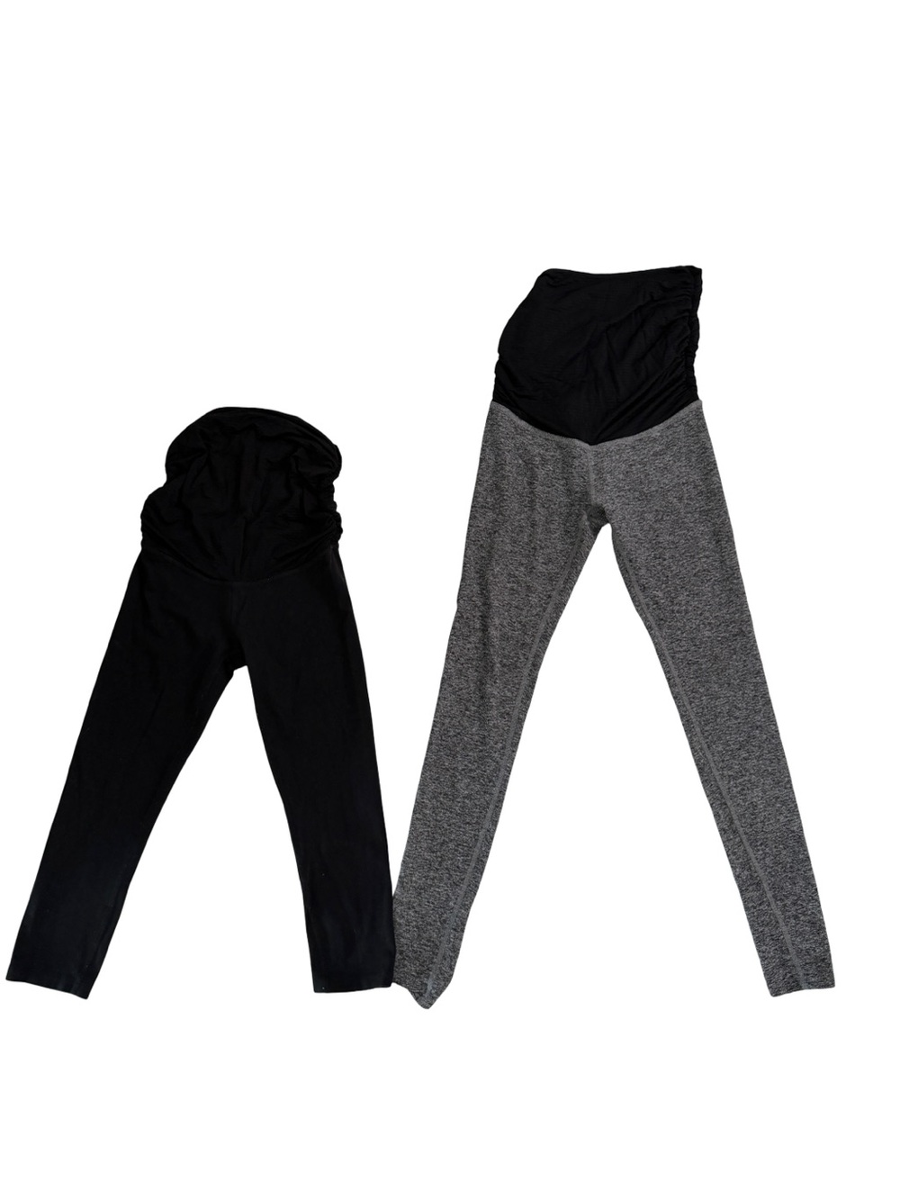Beyond the Bump Black & Gray Maternity Leggings Duo